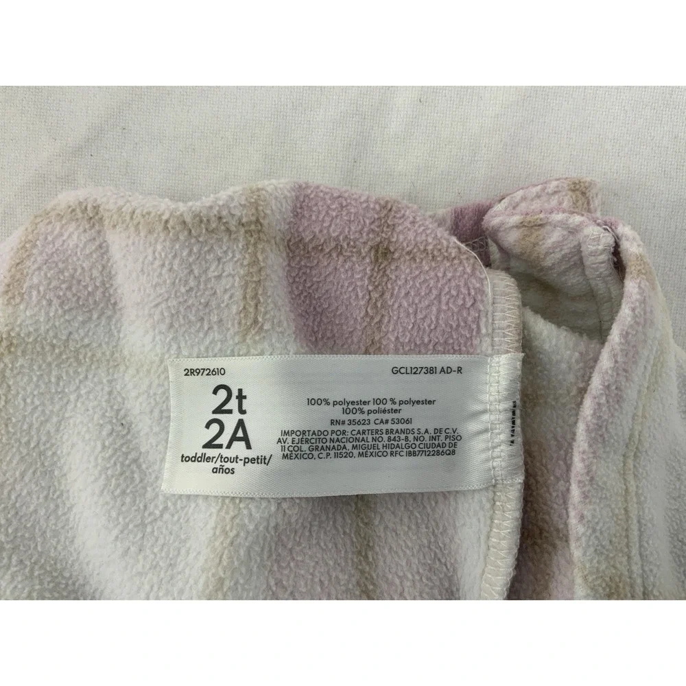 Carter's Toddler Girl Size 2T Pink‎ Plaid Flannel Button Up Shirt